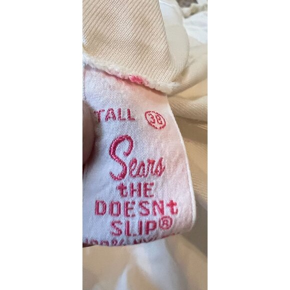 Vintage Sears White The Doesn't Slip Full Slip Lace Tall 38 - Picture 6 of 6